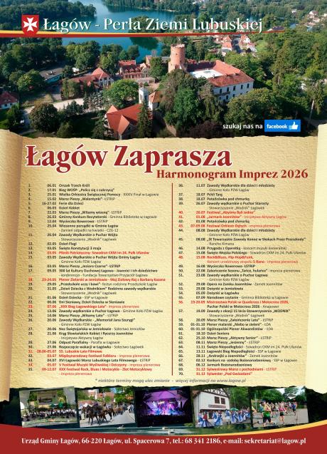 Harmonogram imprez w Łagowie w 2026 roku